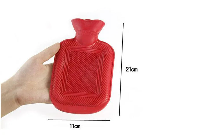 Leak-proof hot water bottle with plush cover for winter warmth